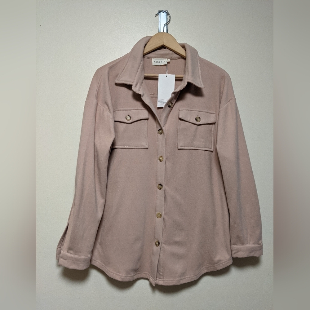 Ninexis Light Pink Oversized Breezy Soft Buttondown - Size S - NWT